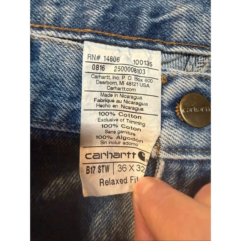 Carhartt Mens Relaxed Fit Jeans Sz 36/32